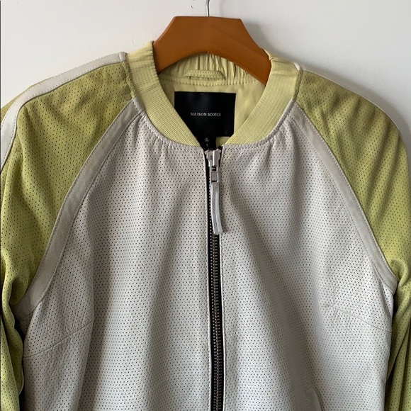 Maison Scotch Bomber Perforated Leather Jacket - Picture 5 of 8